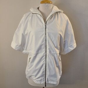Moorer White Short Sleeve Hooded Jacket